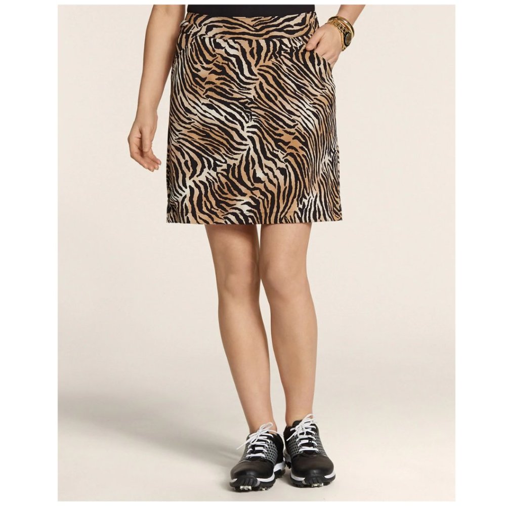 Chico's Zebra Print Skort in Brown, Black, Cream